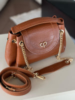 Mini Tia cognac croco