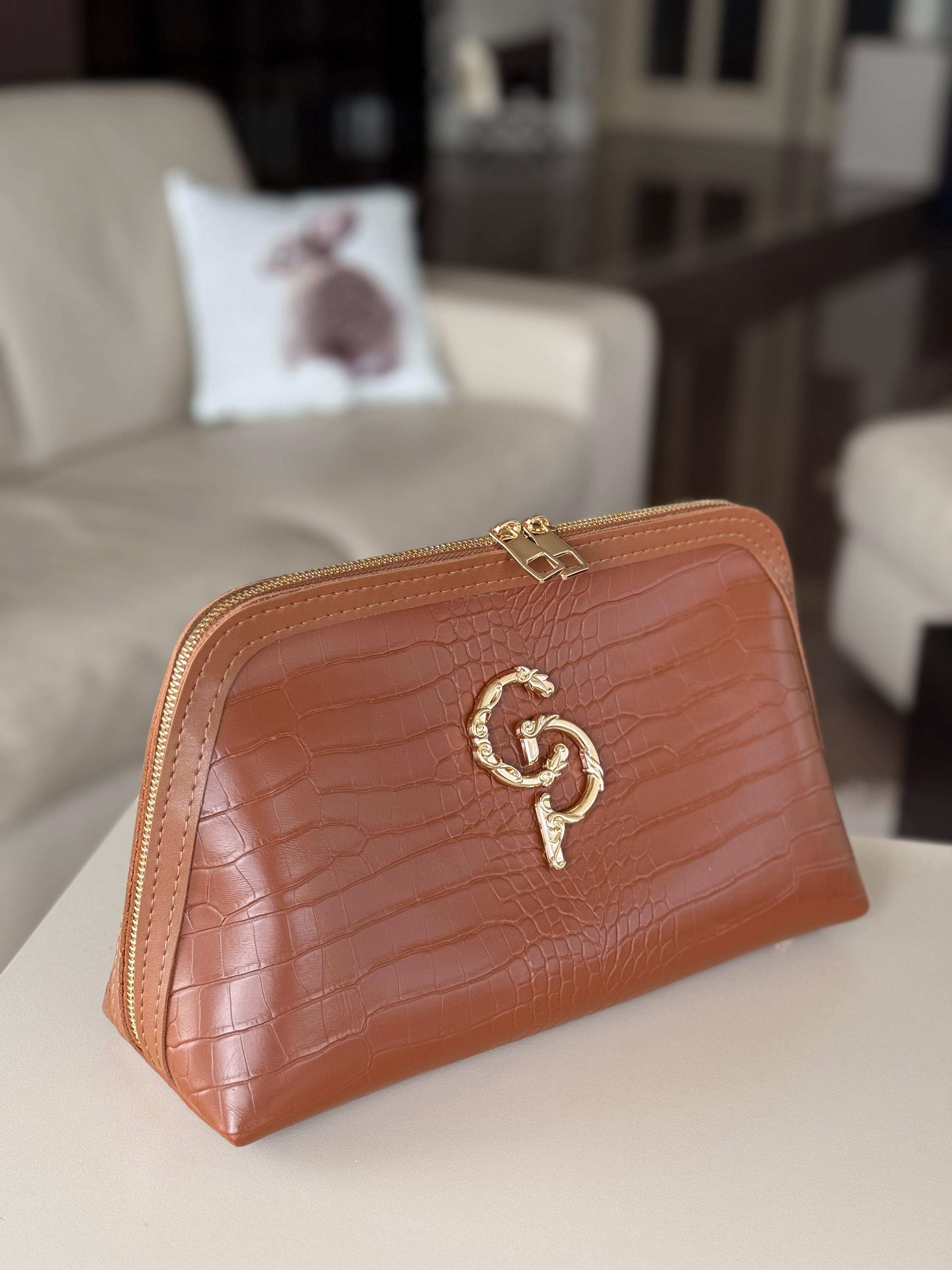 Toiletry bag cognac size L
