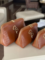 Toiletry bag cognac size L