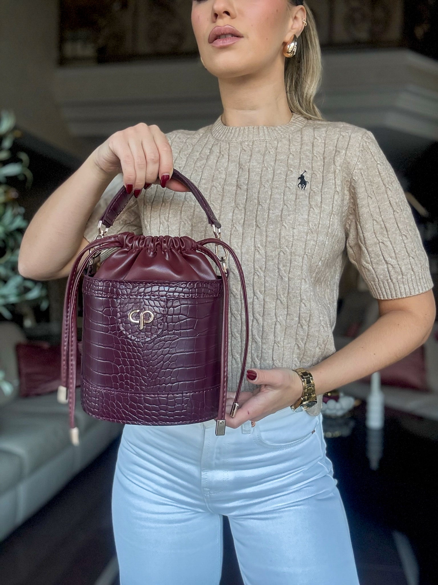 Alecta bordeaux croco