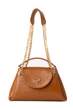 Mini Tia cognac croco