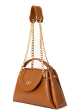 Mini Tia cognac croco