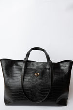 Shopper black croco