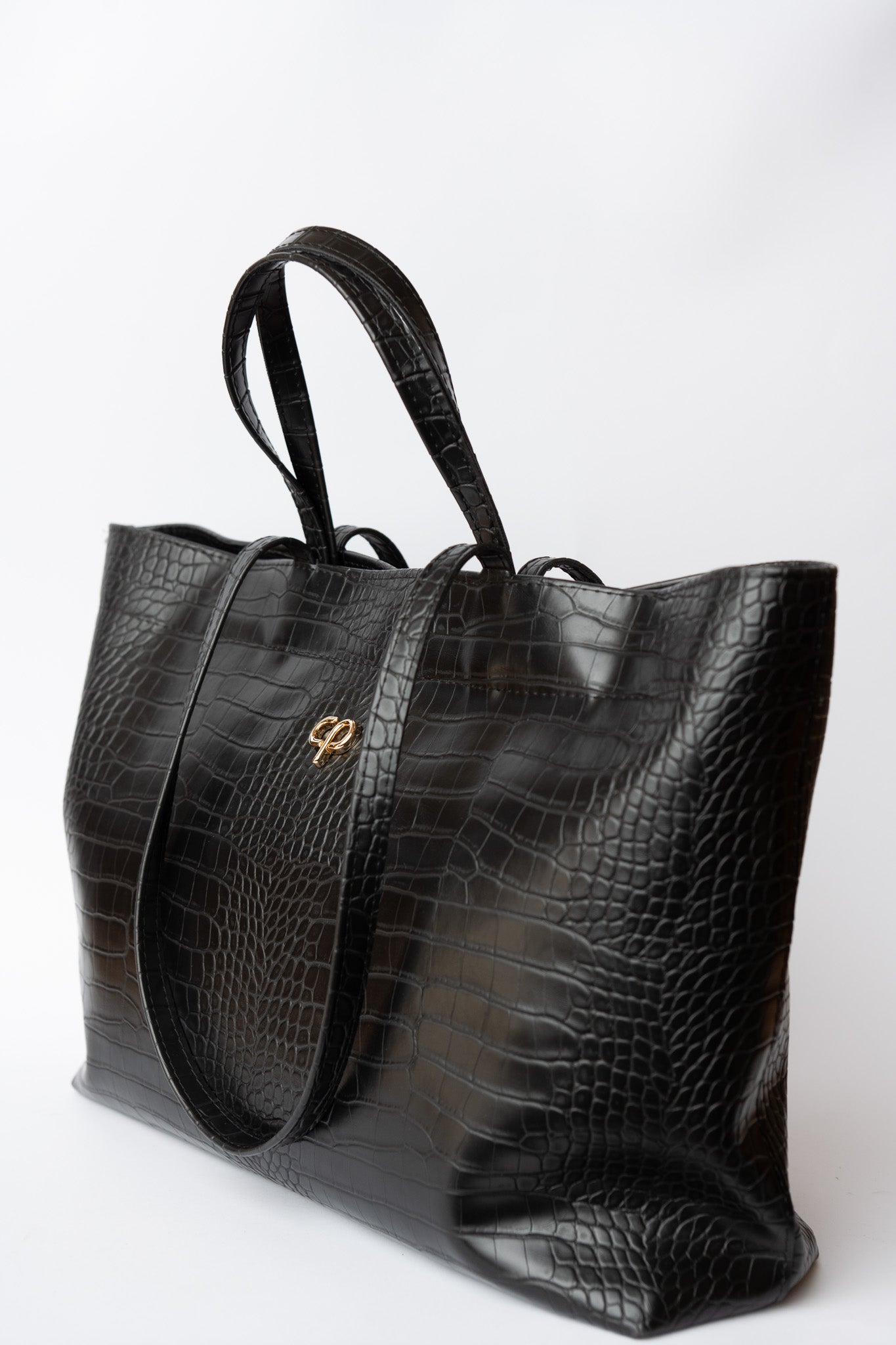 Shopper black croco