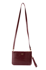 Mini clutch bordeaux croco