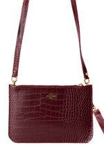 Mini clutch bordeaux croco