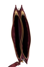 Mini clutch bordeaux croco