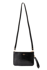 Mini clutch black croco