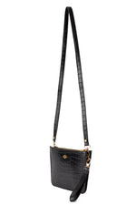 Mini clutch black croco