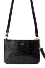 Mini clutch black croco