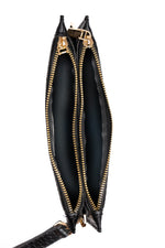 Mini clutch black croco
