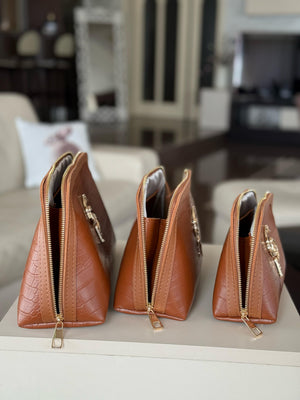 Toiletry bag cognac size L