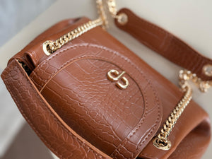 Mini Tia cognac croco