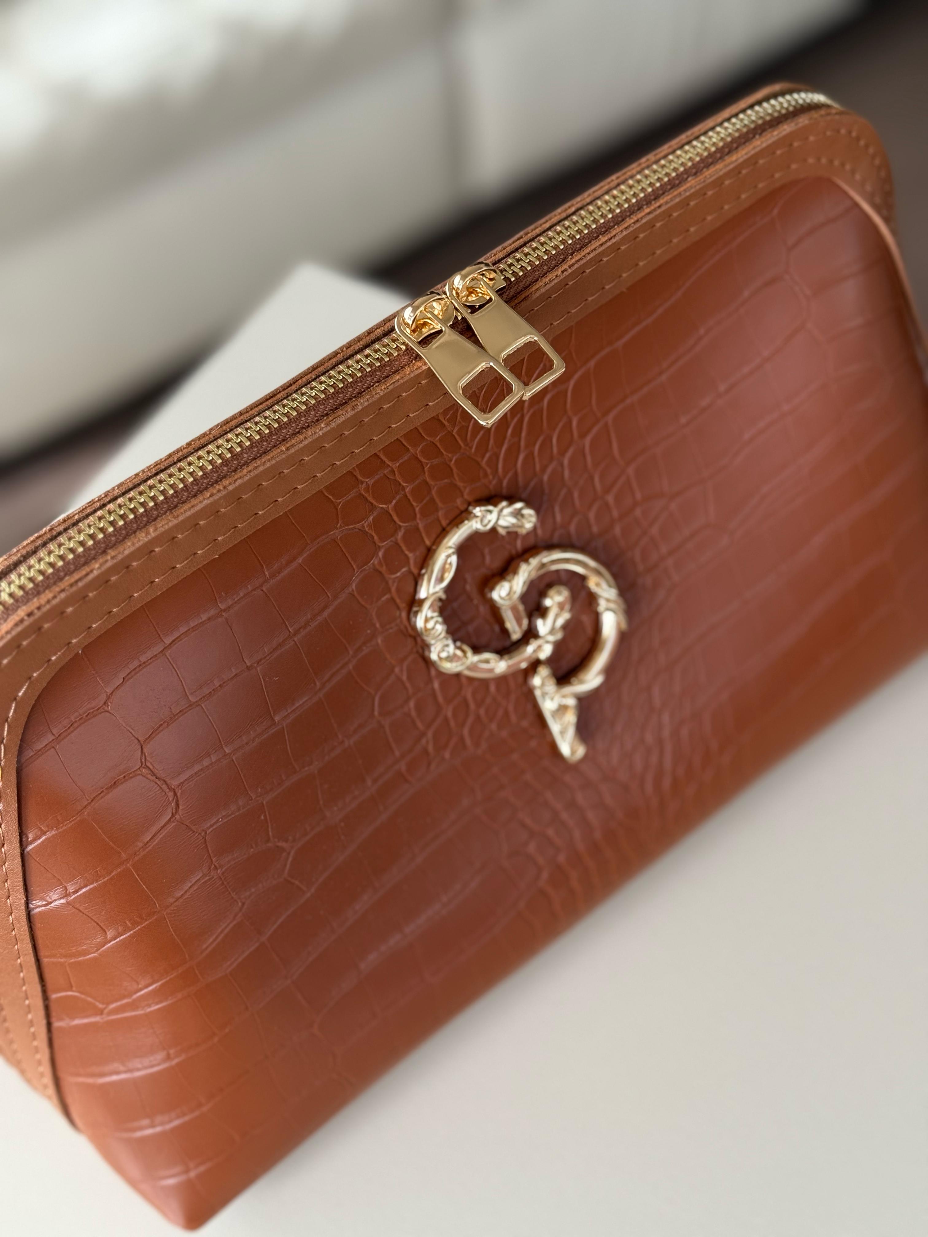 Toiletry bag cognac size L