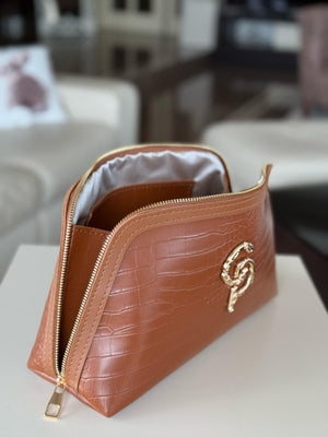 Toiletry bag cognac size L